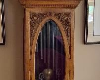 8.5 ft Antique Carved Grandfather/Longcase/Tall case Clock 102x22x14in HxWxD