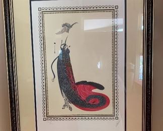 *Signed* Erte Black Magic Lithograph 235/300 VAMPS	Frame: 19x24.5in 