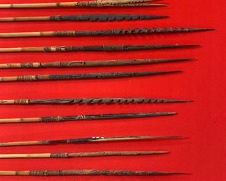 Many antique Bamboo Tribal Spears