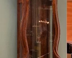 Antique French Walnut Longcase Wall Clock 63x27x7.5in HxWxD As-IS Damaged Glass