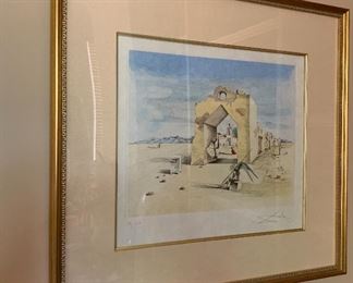 Salvador Dali To Village de Paranoia Signed/Numbered Lithograph	Frame:  32x30in 