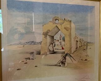 Salvador Dali To Village de Paranoia Signed/Numbered Lithograph	Frame:  32x30in 