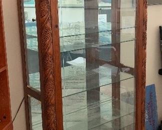 Carved Wood Display Case	79x42x17in	HxWxD