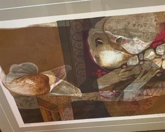 *signed* Alvar Flowers and Doves Litho	 
