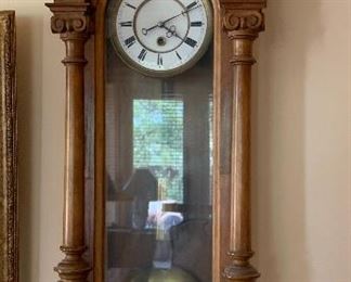 Antique Single Weight Wall Clock	 