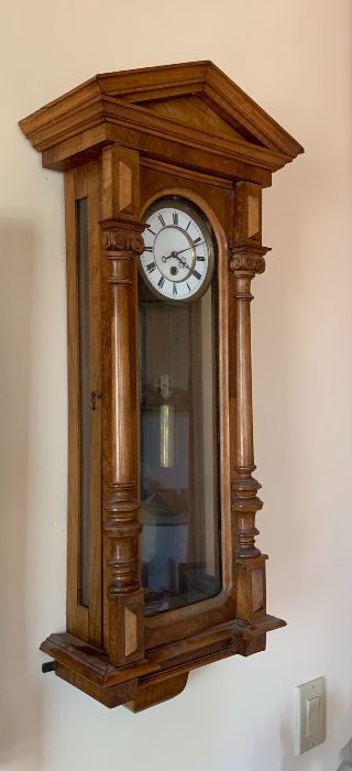 Antique Single Weight Wall Clock	 	