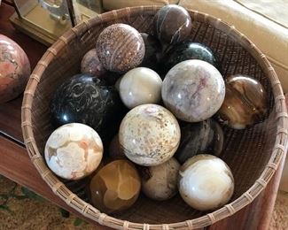 2 Baskets full with Polished Spheres