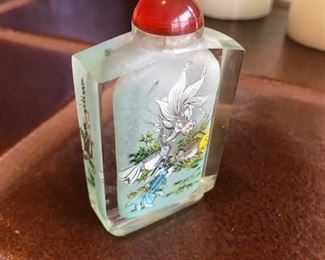 Vintage Japanese Reverse Painted Snuff Bottle