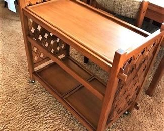 Vintage Rosewood Tea Cart w/Removable Trays