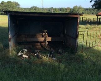 Calf feeding shed.