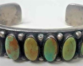 RX118: KIRK SMITH TURQUOISE BRACELET ONE STONE CRACKED STERLING SILVER 89.5 G  https://www.ebay.com/itm/123869322269