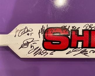 signed Blackhawks hockey stick--incl Jeremy Roenick