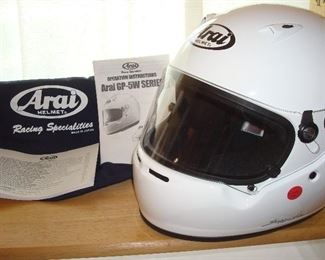 Living Room: BRAND NEW!!!! Never used! ARAI helmet (ARAI GP-5W-xx) with original box, brochure, and cloth cover. (Check out what these retail for!!!!)
