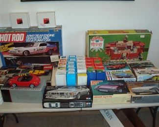 Bedroom #2: These are just a few of the many vintage toys in this room: HOT ROD Army Rear Engine Dragster and Vega Funny car model; a vintage LEGO "Expert Builder Set #956"; a red 1964 Porsche 91 Sport coupe; BMW-M635CSI model by Tamiya; numerous small boxes of models (e.g., Provence Moulage; MCM; Renaissance, and others); "Superbird" by Plymouth model; 1960 AMX-model by Jo-Han; Porsche 944-Turbo model; a vintage HERITAGE PLAY SET by MARX; and more!