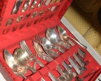 Flatware Set in Case, Silverplated