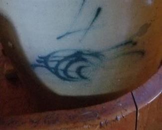 nice cobalt blue antique stoneware crock