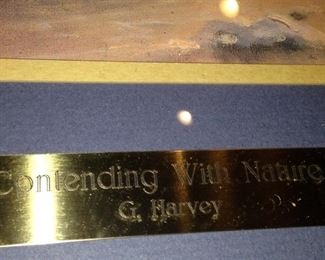 "Contending with Nature" by G. Harvey, a former industrial arts teacher, became one of America’s most highly regarded painters by creating masterpieces that hearkened back to simpler times when virtues such as faith, courage, patriotism, hard work, and compassion were revered.