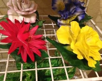 Colorful porcelain flowers