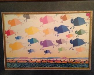 Colorful watercolor framed art