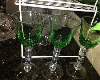 Green stemware