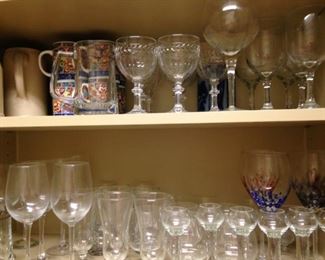 A variety of stemware