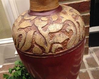 Large red & gold vase