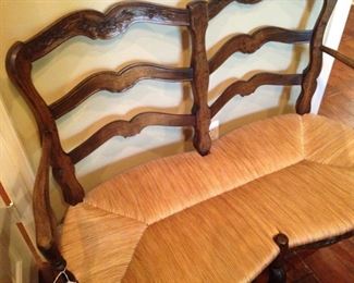 Rush seat French Country settee
