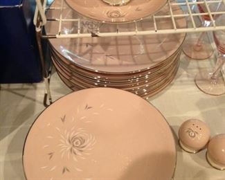Pale pink Flintridge china - made in the USA