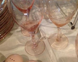 Pink stemware