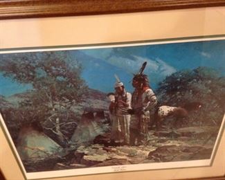 Native American framed and matted art - "Comanche Moon"  by Robert Summers
