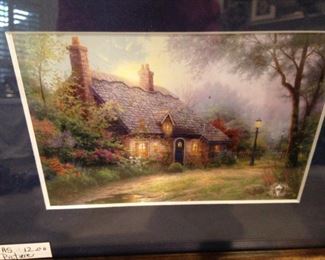 Small  framed and matted art  by Thomas Kinkade