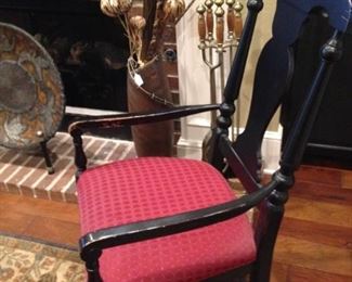 Black arm chair - perfect for a fireside chat