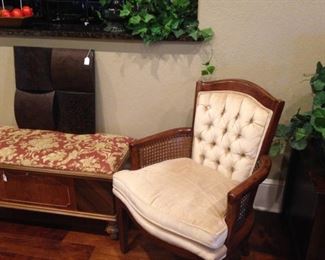 Cedar chest with upholstered cushioned top