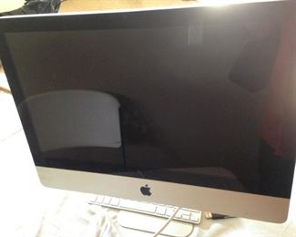 Apple monitor, keyboard, and computer