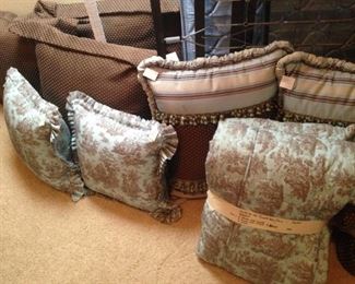 Brown & robin egg blue bedding