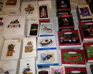 Some of the many Hallmark Keepsake ornaments