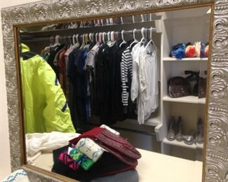 Silver framed mirror