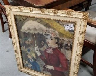French Provincial framed Huldah print 22 x 26  