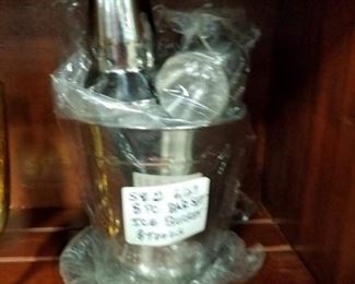 Vintage chrome bar set  