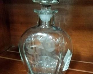 Etched decanter with stopper  