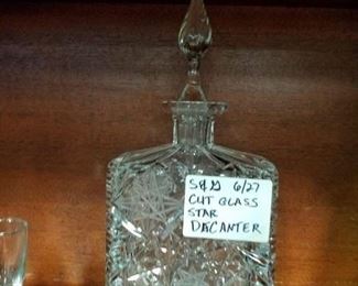 Star Cut glass decanter  
