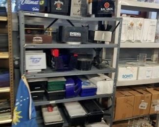 Assorted liquor & beer logo condiment & napkin caddies  