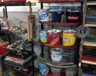 Assorted new & used beer buckets  