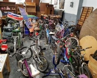 Assorted used vintage kids & adult bikes some collectors items  