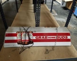 Vintage Grab a Bud Budweiser pool table light WORKS 