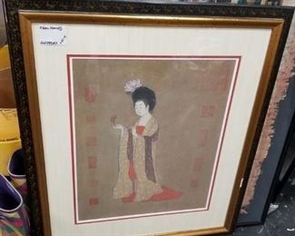 Framed Asian Art signed  