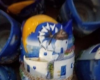 Assorted style hand made imported from Greece candle holders  