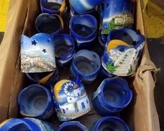Assorted style hand made imported from Greece candle holders  