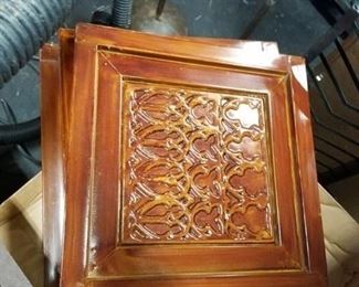 Assorted painted metal wall decor  