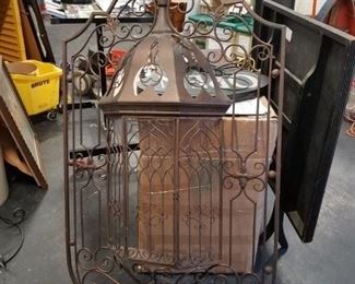 Large bird cage style metal wall art  